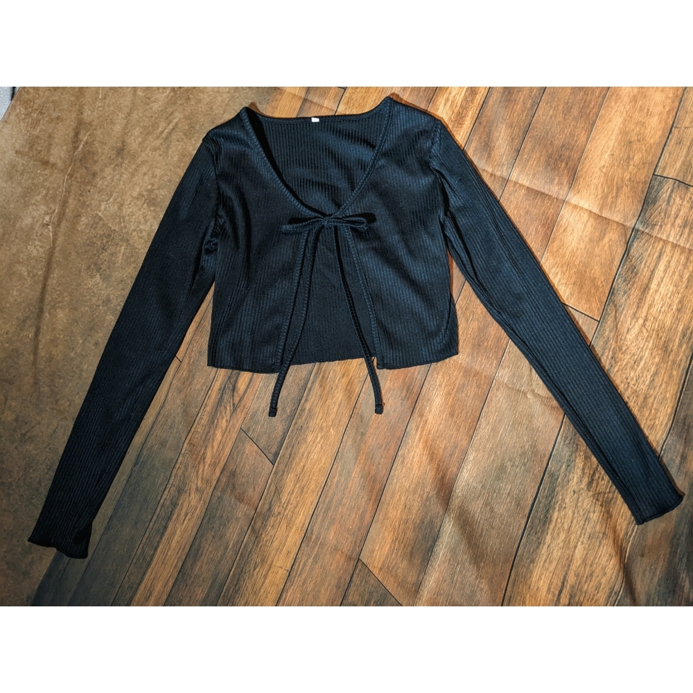 Open front long sleeve top